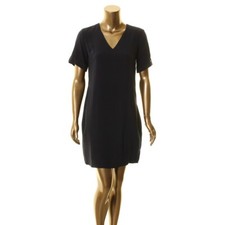 LAUREN RALPH LAUREN NEW Women's V Neck Roll Tab-sleeve Shift Dress TEDO