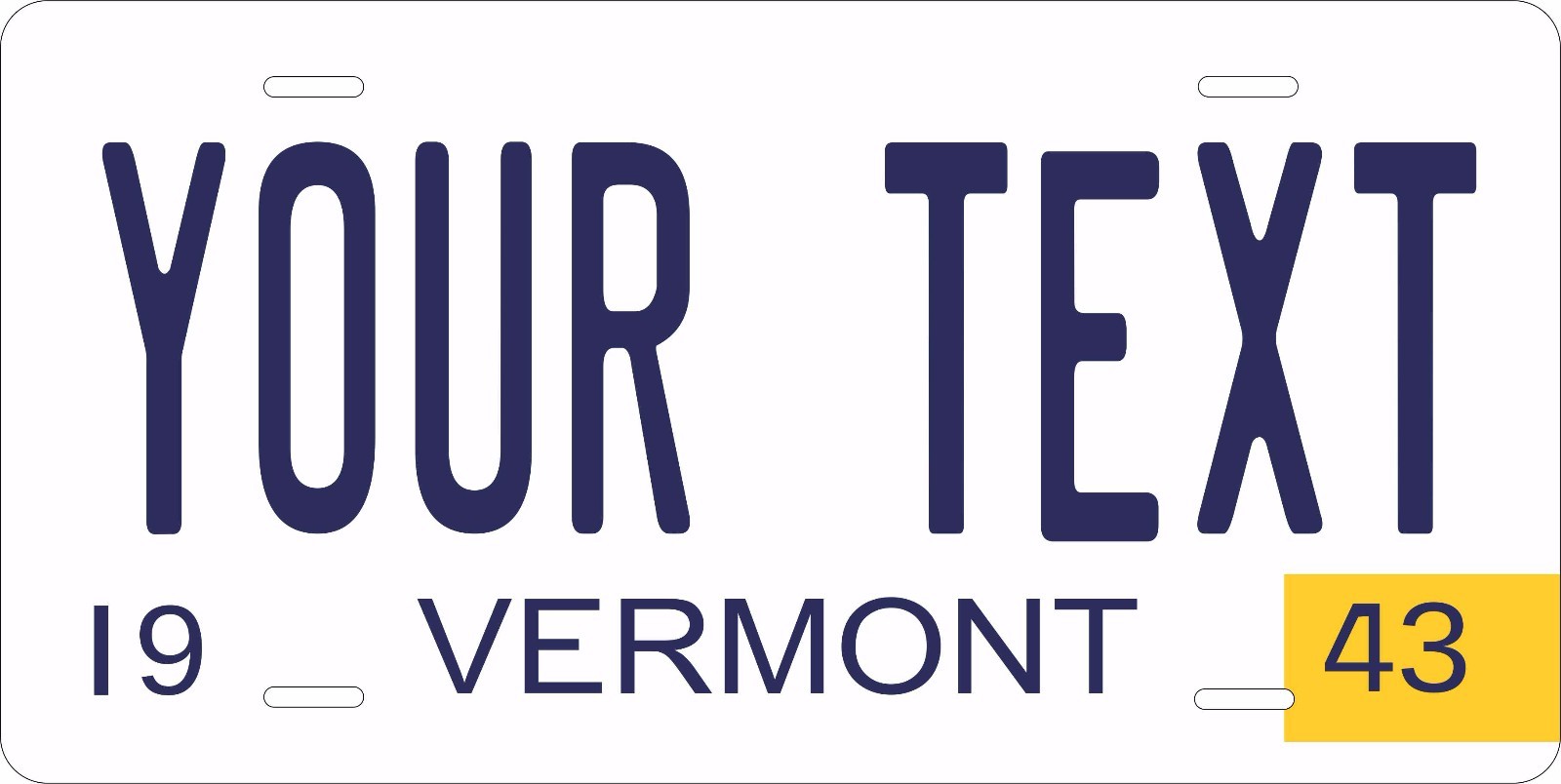 Vermont 1943 Custom License Plate for Auto Bike Motorcycle Moped