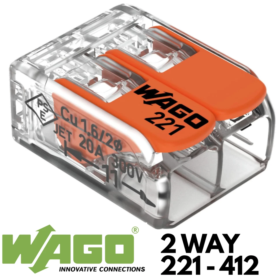 WAGO 221 Series Reusable Electrical Wire Cable Connectors Compact UK - Image 4 of 4