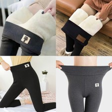 Fleece lined Fur Winter Tight Thermal Thick Women's Pencil Leggings Warm Pa XL