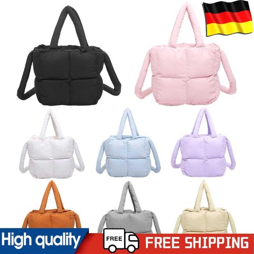 Puffer Tote Bag Quilted Satchel Purse Soft Padded Hobo Bag for Women