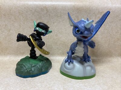Skylander Giant Lot Of 2 Whirl Wind & Ninja Stealth Elf Broken But Works In-game