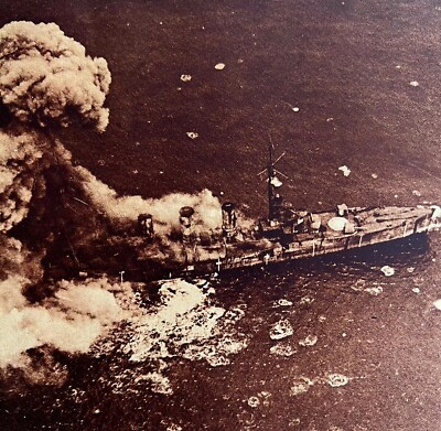 #ad German Dreadnought Used As Target For Martin Airmen 1920s WW1 Military GrnBin2 $35.99