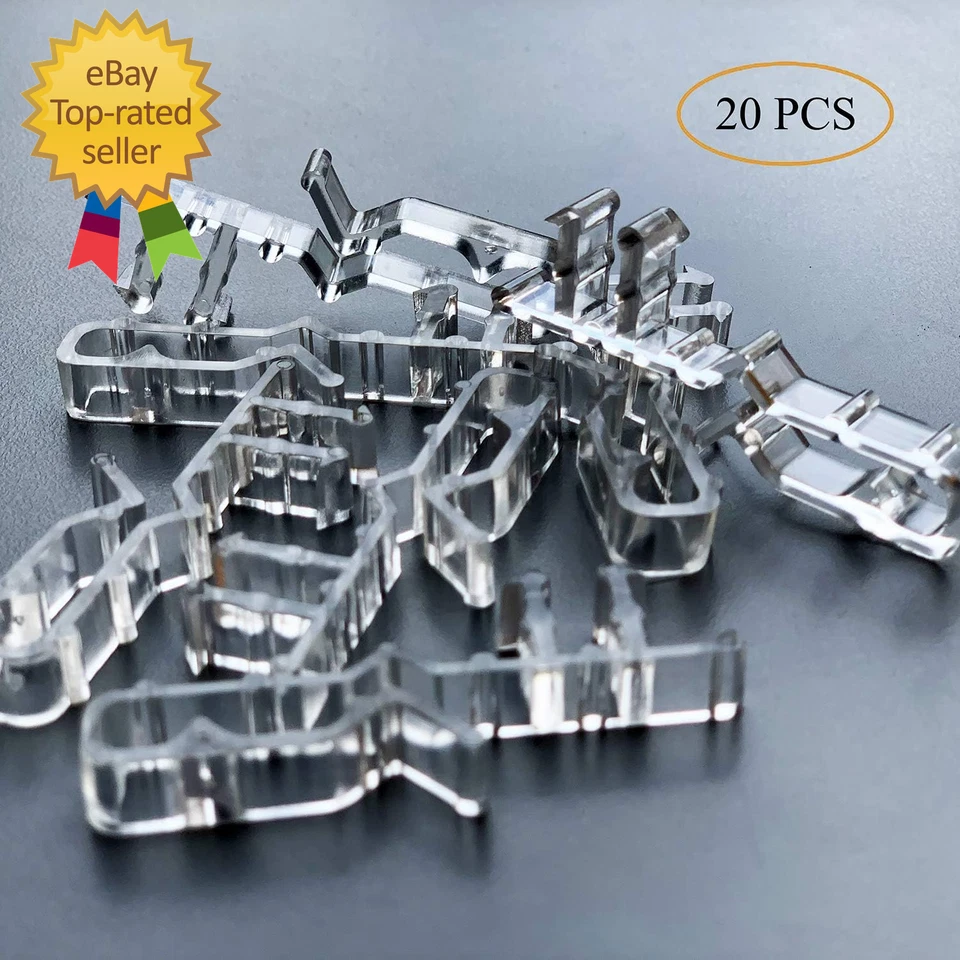 Valance Clips for Blinds 2 Inch Hidden Channel Window Blind Clips Clear Plastic - Image 2 of 4