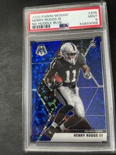 Henry Ruggs III 2020 Panini Mosaic #205 No Huddle Blue Prizm RC PSA 9 ROOKIE /75