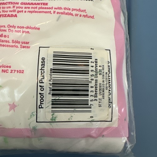 Vintage Hanes Her Way cotton 3 pack Cami undervests girls size 8 NOS NIP 1999 - Picture 5 of 5