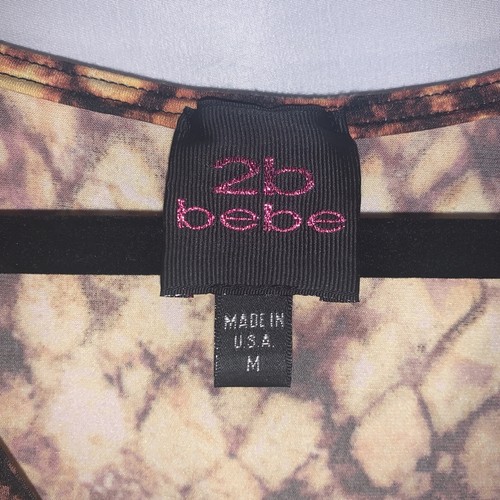 BEBE 2b Womens Cold Shoulder Top Medium Multicolor Pattern #765 - Picture 6 of 9