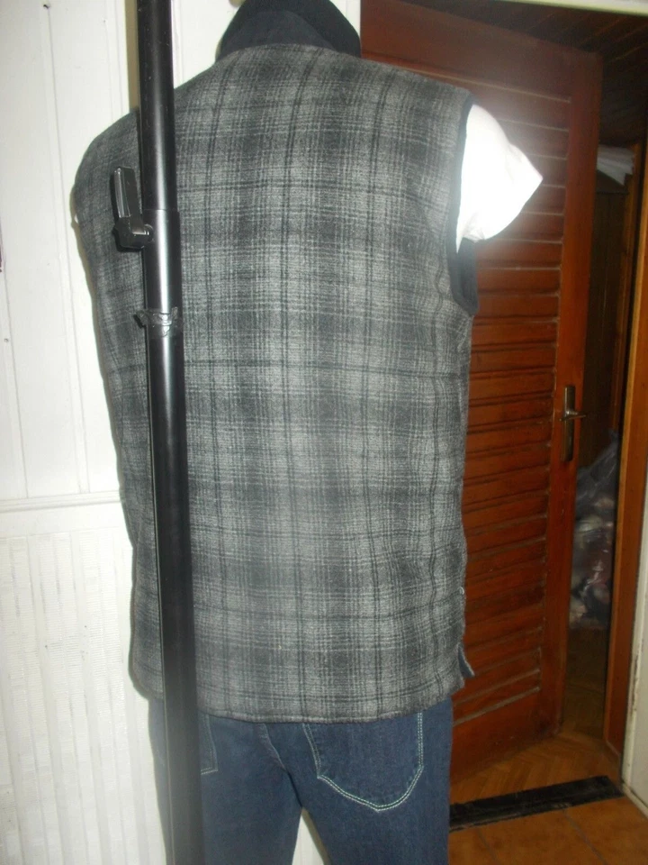 Veste chaude sans manches réversible noir/laine écossais MISE AU GREEN S/48 PR52 - Photo 4/4