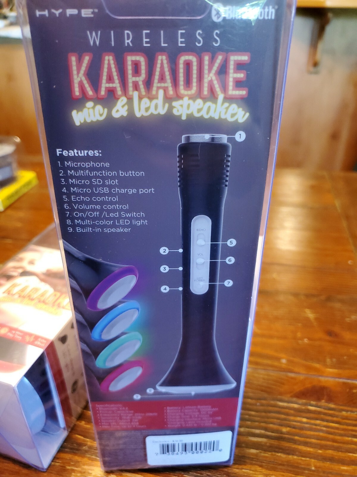 hype wireless karaoke mic & led speaker