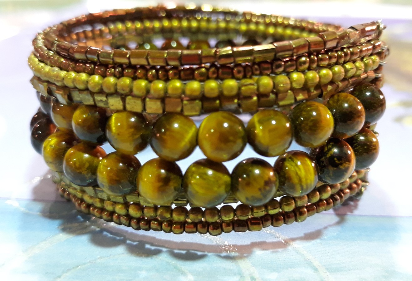 Multi Layer Memory Bohemian Copper and Brown Tige… - image 6