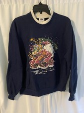Vintage Santa Claus St Nick Christmas Sweatshirt Large Made in USA