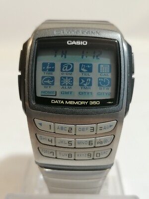 Vintage Casio EDB-610 Digital Calculator 350 Data Bank Wrist Watch Mod 2550