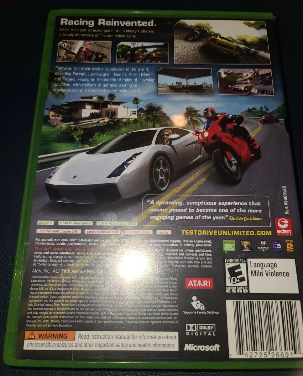 Test Drive: Unlimited - Xbox 360