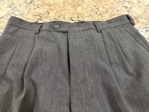 Claiborne Pants Men Pleated Cuffed Dress Slacks Business Charcoal Gray 34 x 29 - Picture 4 of 8