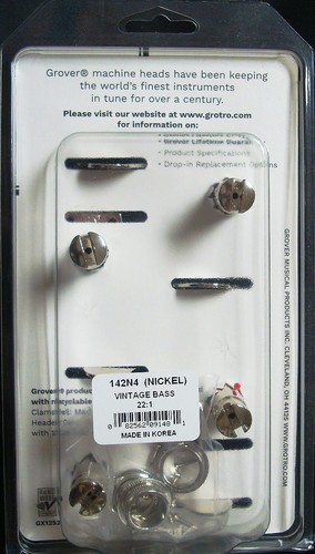 Grover 142N4 Vintage Bass Tuning Machines, 4 In-Line, Nickel Finish - Picture 4 of 7