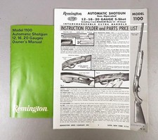 Remington 1100 Owners Instruction Manual Parts Sheet Vintage 22 Gun Part