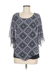 AB Studio Women Blue 3/4 Sleeve Blouse M