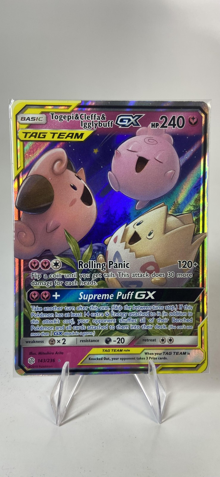 2019 Pokemon Togepi Cleffa Igglybuff GX 143/236 Tag Team NM-MT+