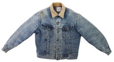 VTG 70s LEE STORM RIDER USA S M 40 42 Denim Blanket Lined Trucker Jean Jacket
