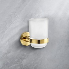 Toothbrush Holder with Frosted Glass Cup for Bathroom Decorative Accessories,...