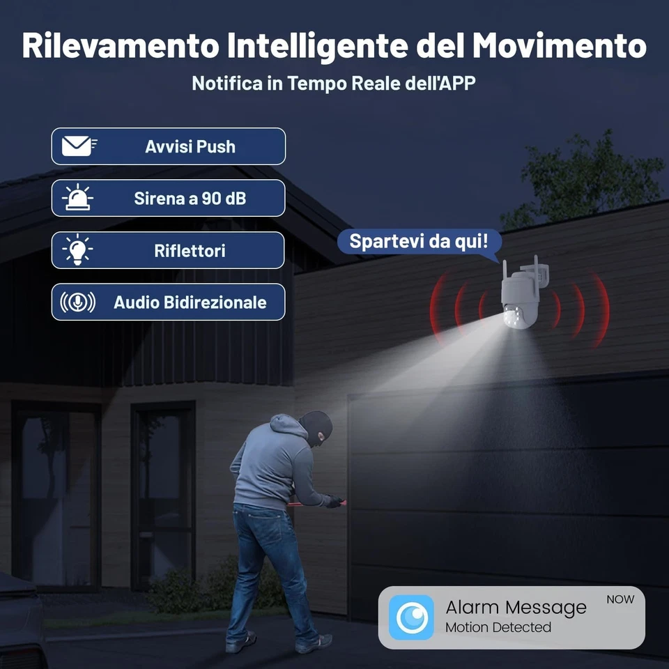 Telecamera 4G LTE con SIM, registrazione 24 ore su 24, 7 giorni su 7, telecamera - Immagine 4 di 4