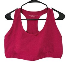Beyond Yoga Womens Plus Size 2X Pink Heathered Racerback Keyhole Sports Bra