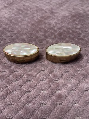 Vintage Max Factor Mirrored Lipstick Compacts Set of 2 1950s Gold Tone Hollywood