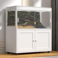 60 Gallon Reptile Terrarium with Cabinet   Large Reptile Tank with Wheels, Mesh