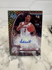 2024-25 Bowman U Chrome #57 Aden Holloway Black Gold Stealth Auto 09/24 Alabama