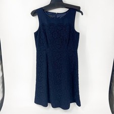 ✅ TALBOTS NAVY LACE COTTON/SILK LINED DRESS SIZE 10