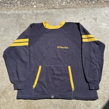 Vtg 70s Pan Am Airlines Sweatshirt Size Medium Velva Sheen Made In USA Rare