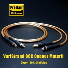 Pair RCA/XLR Cable Gold Plated Plug OFC Pure Copper HiFi Audio Interconnect Wire