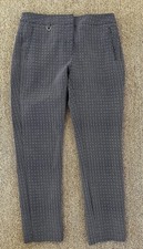 Adrianna Papell Navy  White Straight Leg Trouser Dress Pants Size 4 Mid Rise