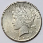 1925 $1 Peace Silver Dollar Uncirculated - RAW - Light Toning / Nice Luster