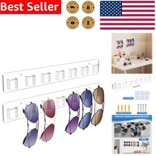 Sunglasses Organizer 2 Pack Wall Mount Clear Acrylic Display Rack Home Office...