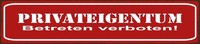 Blechschild 46X10 Cm Privateigentum Deko Geschenk Schild
