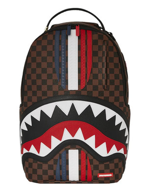 Sprayground Machine Francais DLXSV Backpack New Black Check Bookbag Large Bag