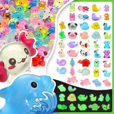 105 Pcs Mini Resin Animals 21 Styles Bulk to Hide Miniature Figures Luminous Tin
