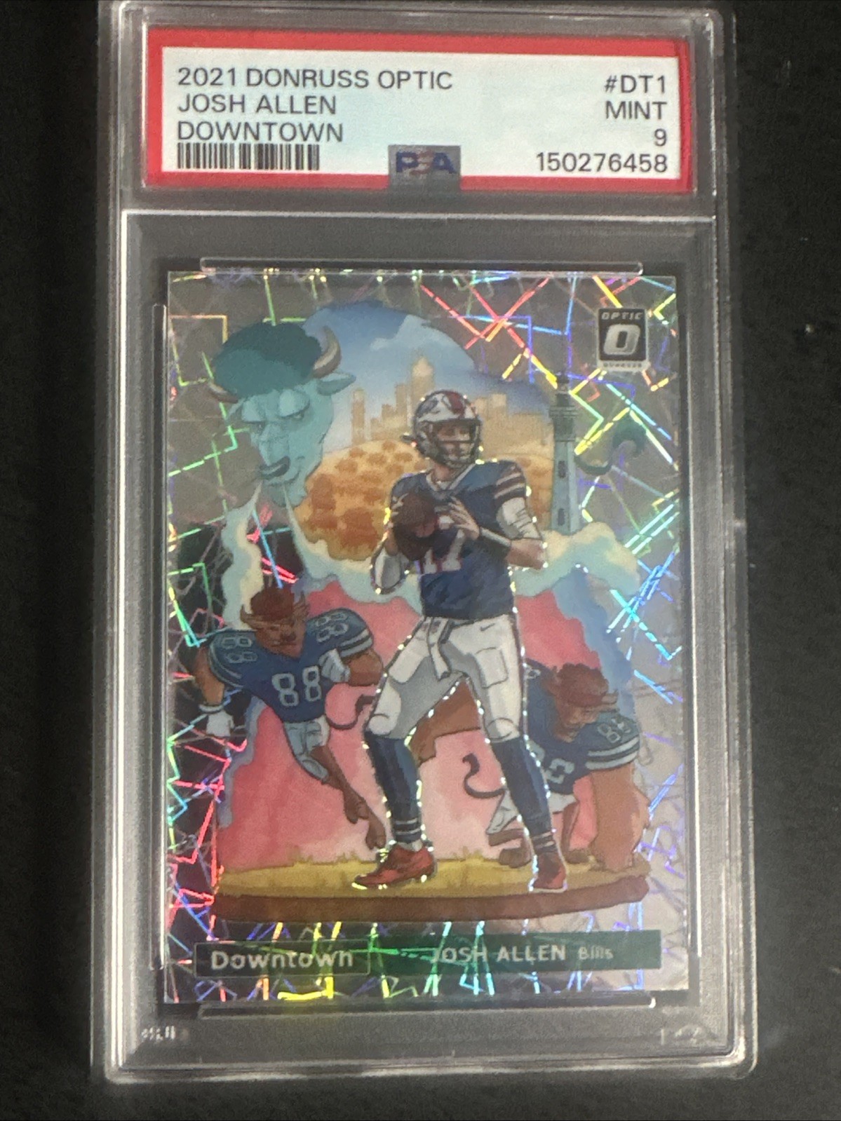 2021 Panini Donruss Optic #DT-1 Josh Allen Downtown! SSP Bills PSA 9