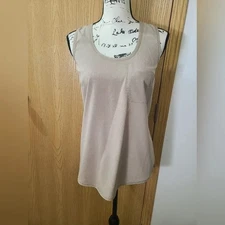 W By Worth Taupe Khaki Classic Utility Pocket Tank Top size 8