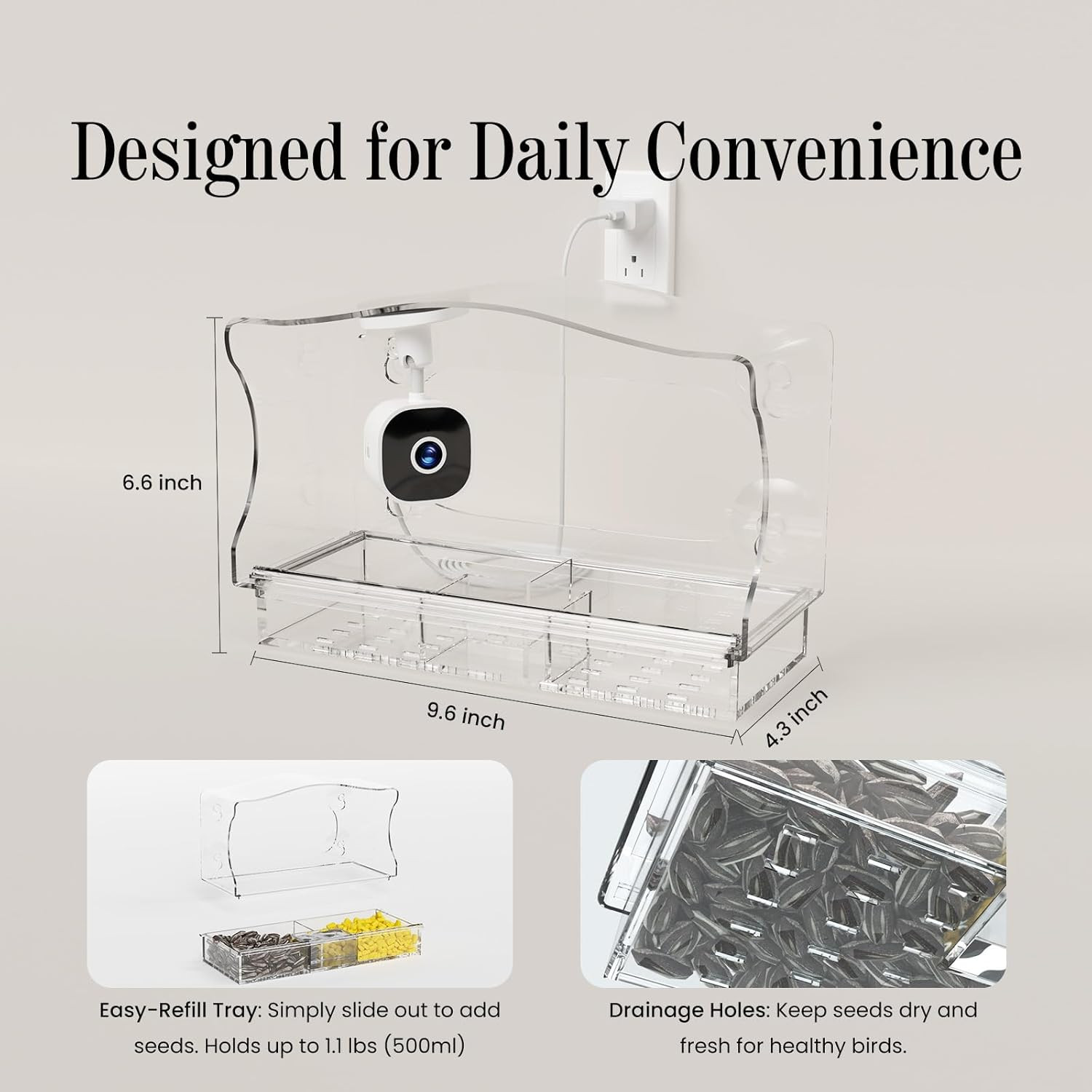 Freesason Smart Bird Feeder with Camera & AI Bird Identifier, 2K HD Auto-Capture