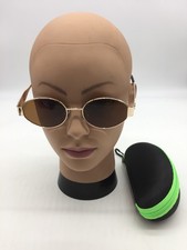 Celine Women's Oval Gold Trendy Sunglasses 55-18-137 Brown Lens