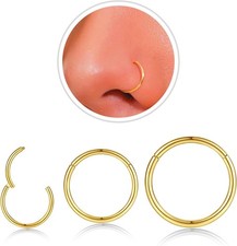 Nose Rings Hoop and Studs Sets for Women Gold Set