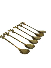 6 Designer Dessert Spoon Stainless Tableware Coffee Milk Spoon kitchen Stirring