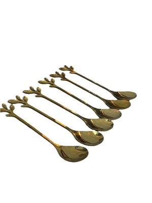 6 Designer Dessert Spoon Stainless Tableware Coffee Milk Spoon kitchen Stirring