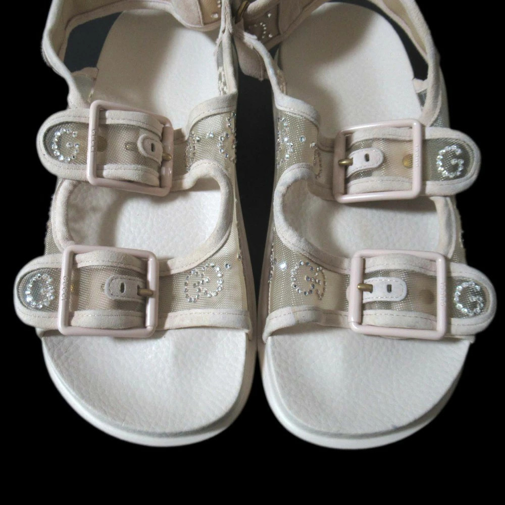 GUCCI GG Rhinestone Sports Sandals Size 35 Approx. 22cm Beige Women's thumbnail 5