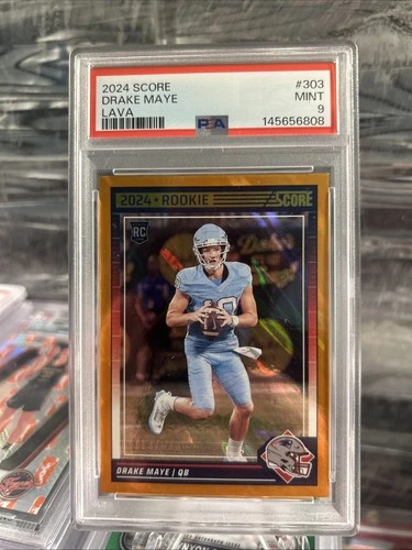 2024 Score - Rookies Drake Maye #303 Lava /630 (RC) New England PSA 9