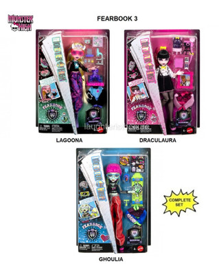 Monster High Fearbook 3 Fashion Doll COMPLETE SET LOT  2026 PRESALE