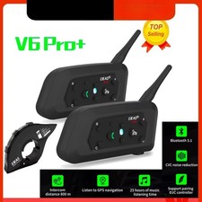 Bluetooth Motorcycle Helmet Intercom Headset with 800M BT Interphone Waterproof