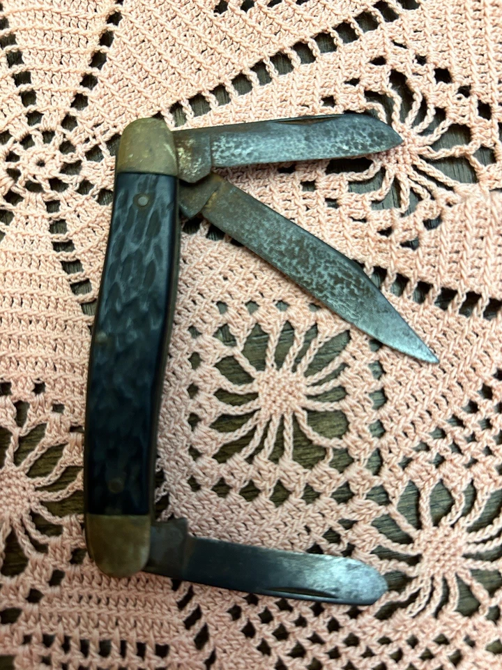 VINTAGE KEEN KUTTER POCKET KNIFE 3 BLADE FOR PARTS - MISSING BLADE - Image 3 of 3